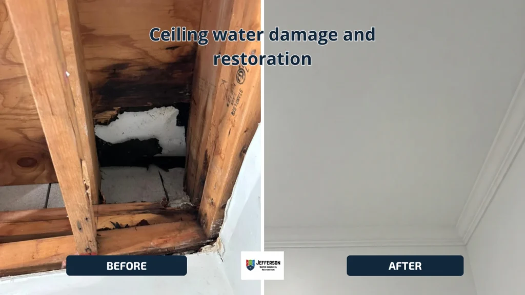 ceiling water damage and restoration