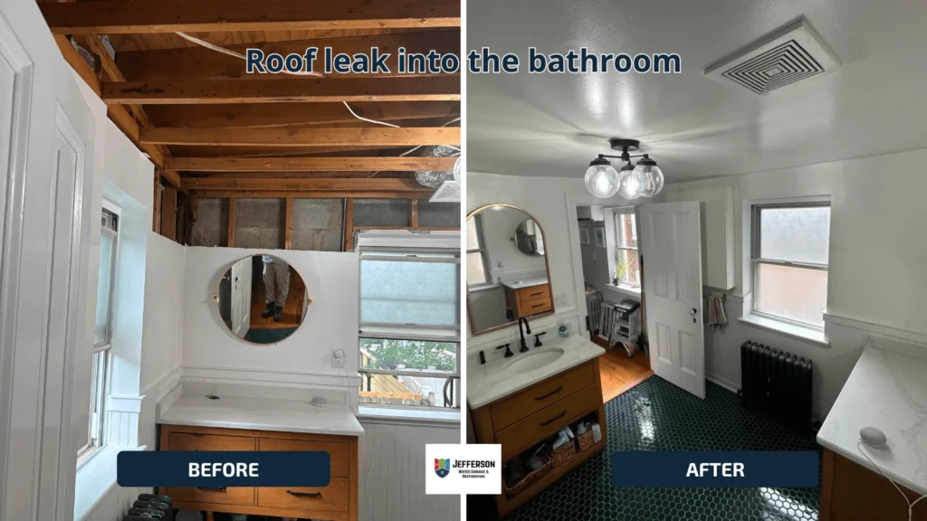 roof leak bathroom remodeling