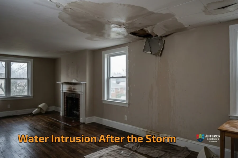 water instrusion after storm in philly